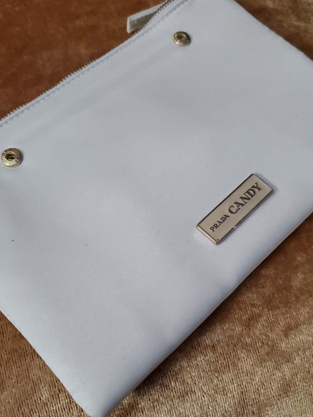 Prada Candy White Zip Pouch